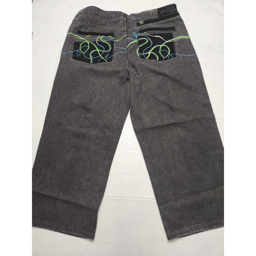 Mecca Jeans Mens 42x26 Gray Wide Leg Relaxed Fit Denim Big & Tall Streetwear